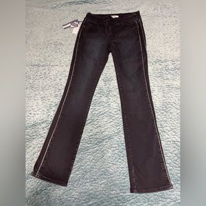 Lola Jeans exquisite Women’s Size 28/4 Black Boot Cut Silver Seam